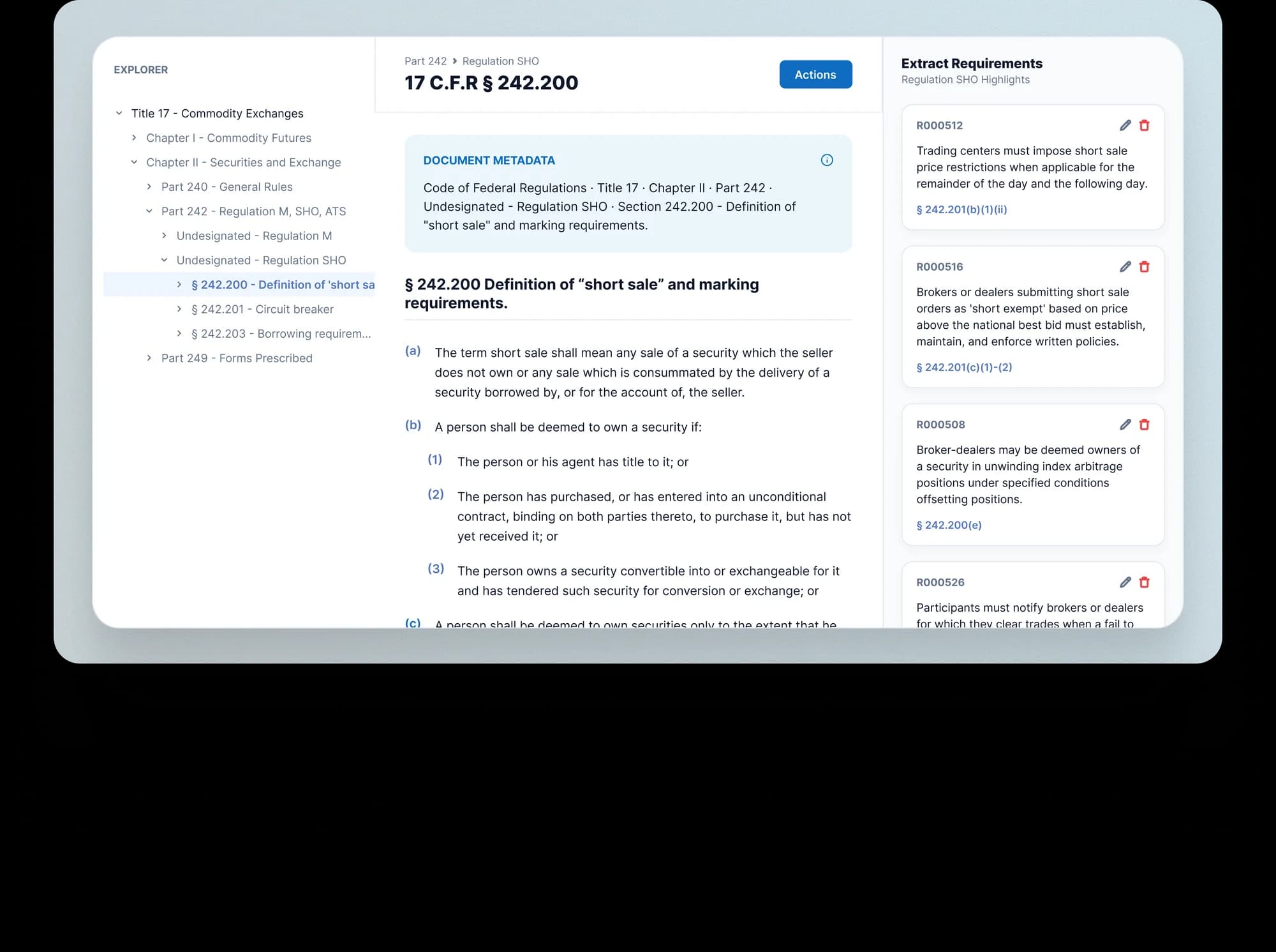 Integrated regulation viewer