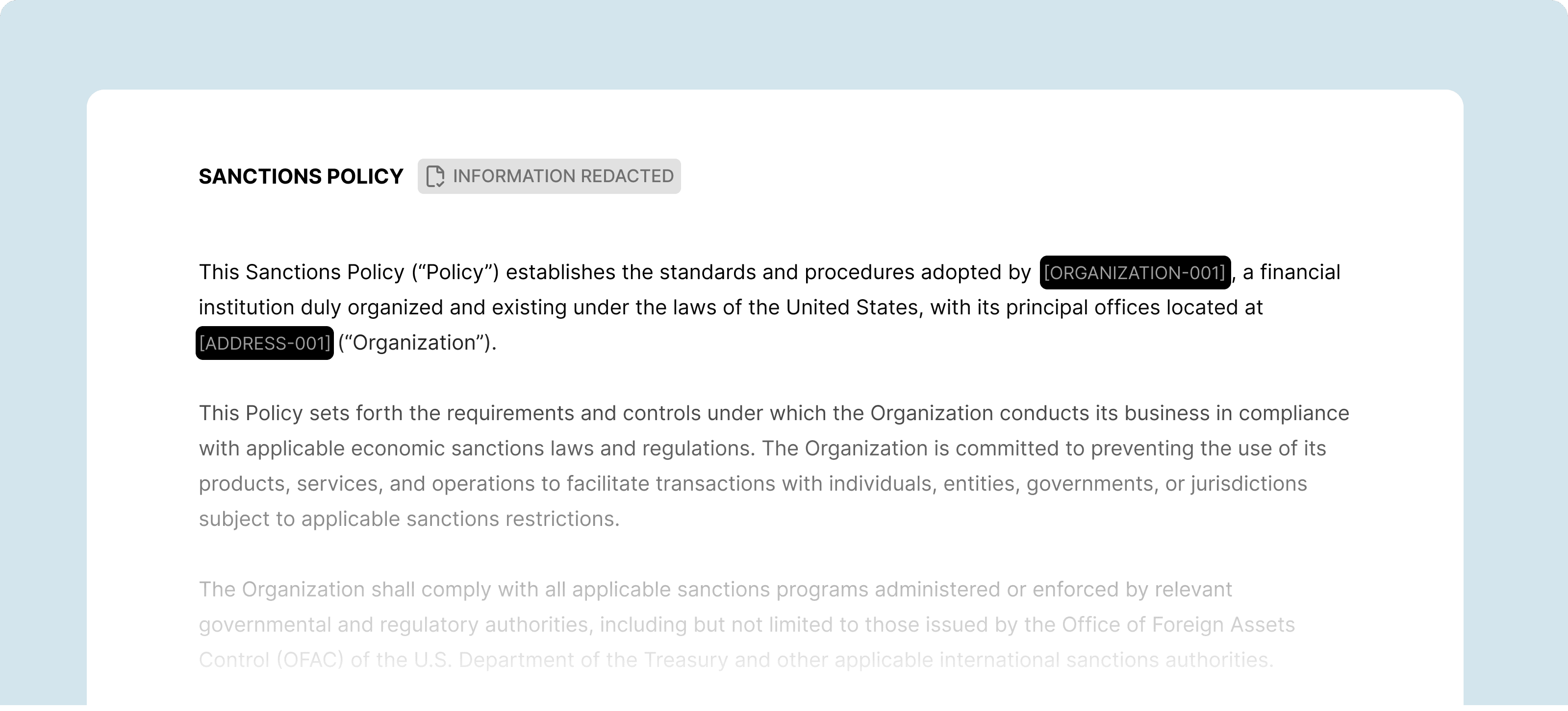 Sanctions Policy (redacted)