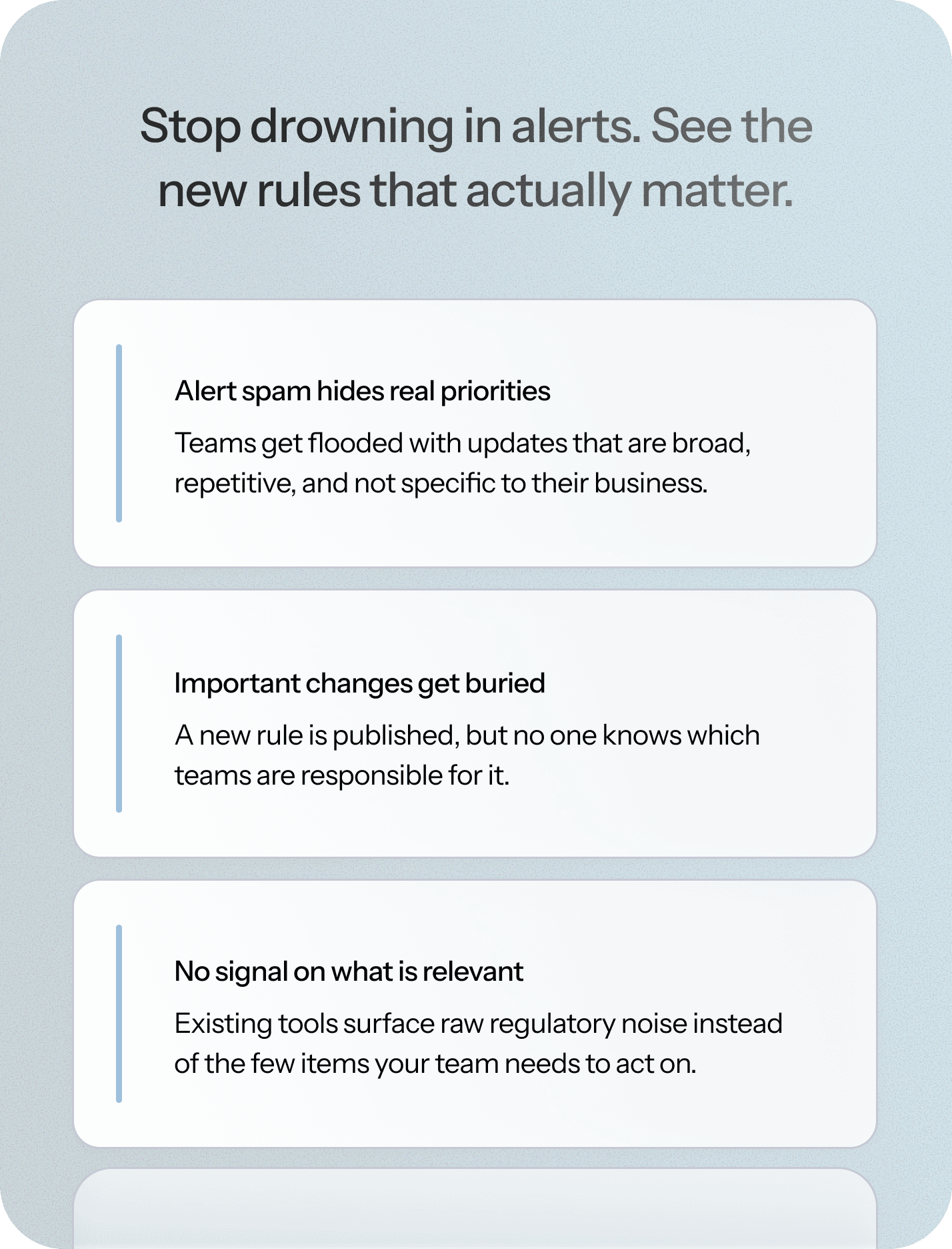 Responsiv platform showing regulatory alerts